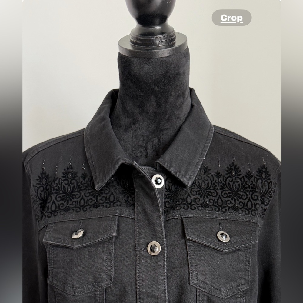 Maurices Black Embroidered Denim Jacket